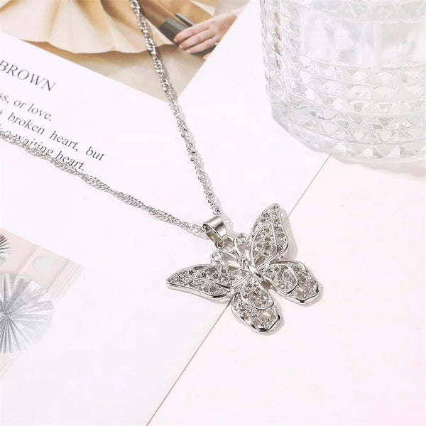 Double butterfly necklace(silver)