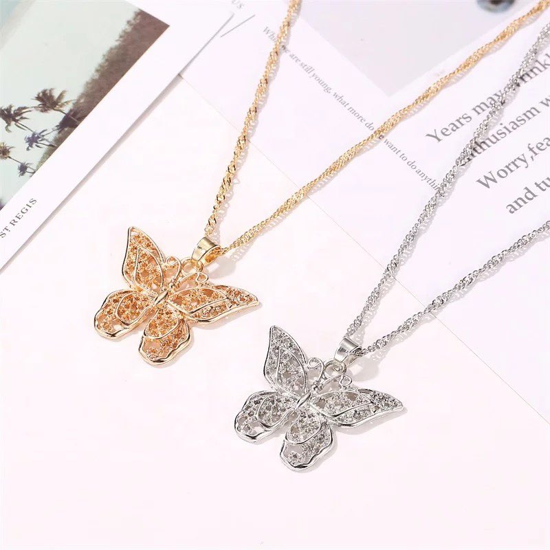 Double butterfly necklace(silver)